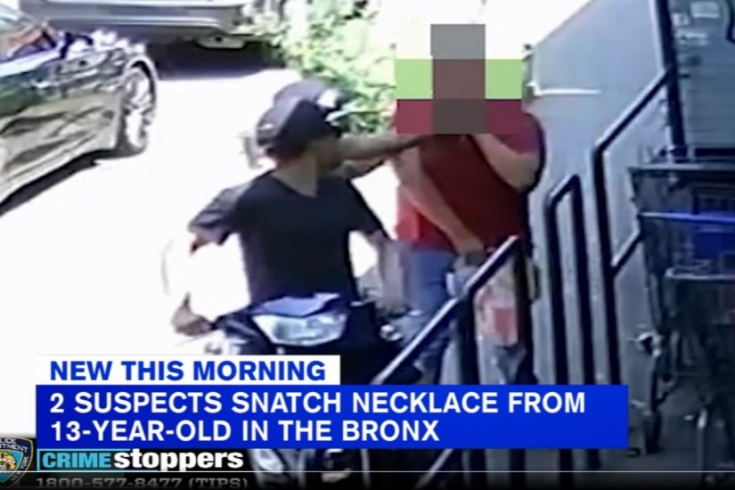 13-year-old boy robbed of necklace by 2 men on scooters in the Bronx